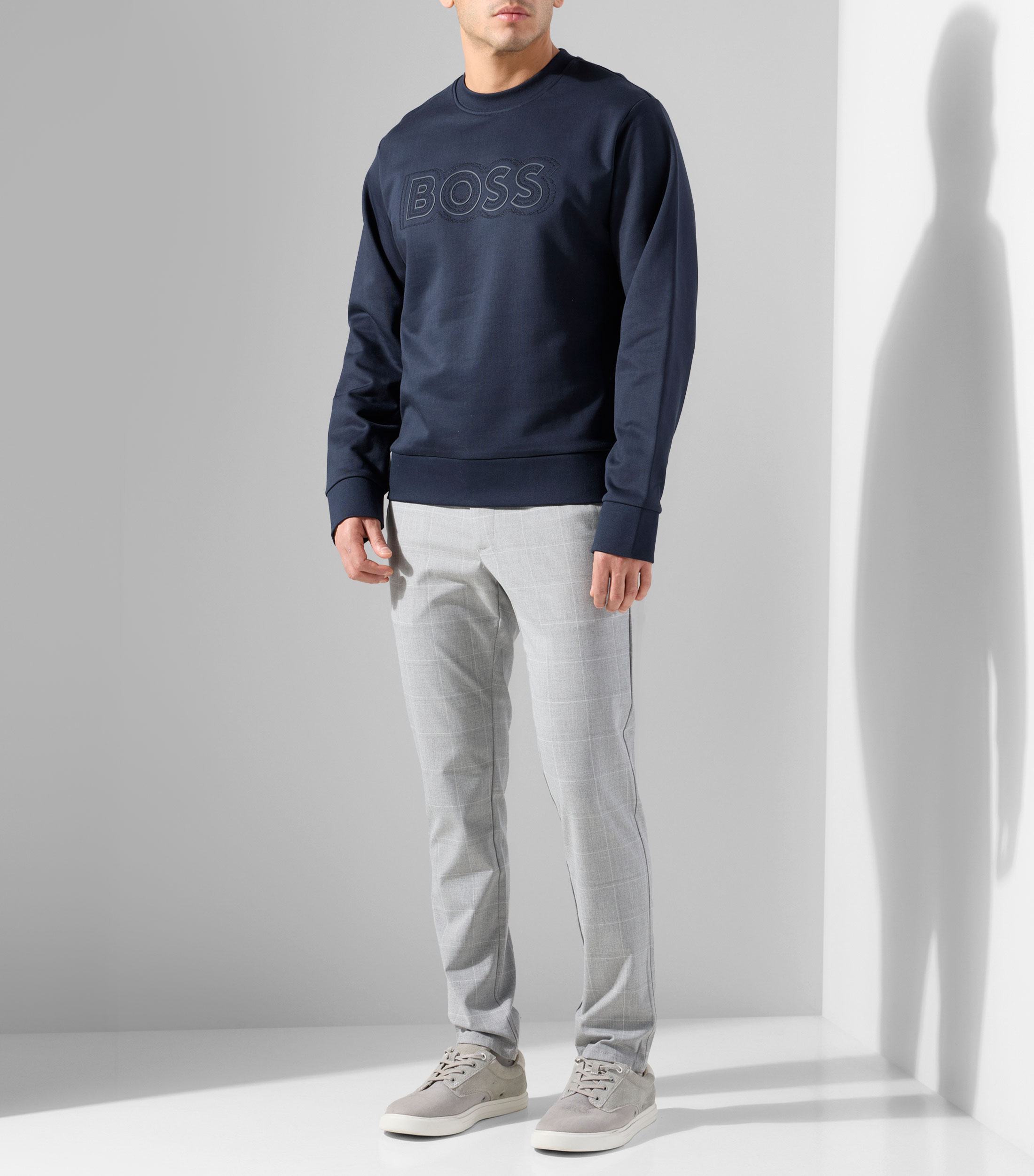 Sudadera de felpa de algodón con logo de diseño Hombre